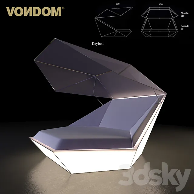 Vondom _ Faz Daybed Parasol 3DModel Vondom _ Faz Daybed Parasol 3DModel