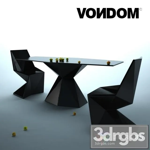 Vondom Vertex Table and Chair 3D Model Download