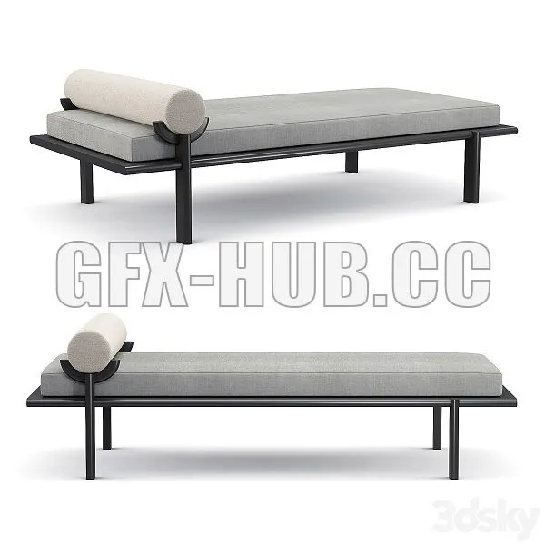 Vonnegut Kraft Black Crescent Lounge Daybed 3D Model Vonnegut Kraft Black Crescent Lounge Daybed 3D Model