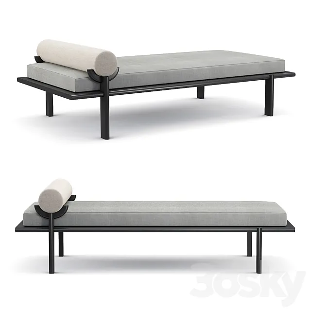 Vonnegut Kraft – Black crescent lounge daybed 3D Model Vonnegut Kraft – Black crescent lounge daybed 3D Model