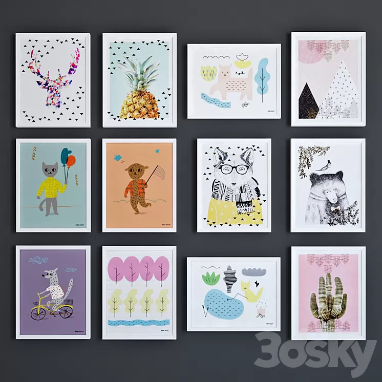 VOX Paintings set for kids 3D Model