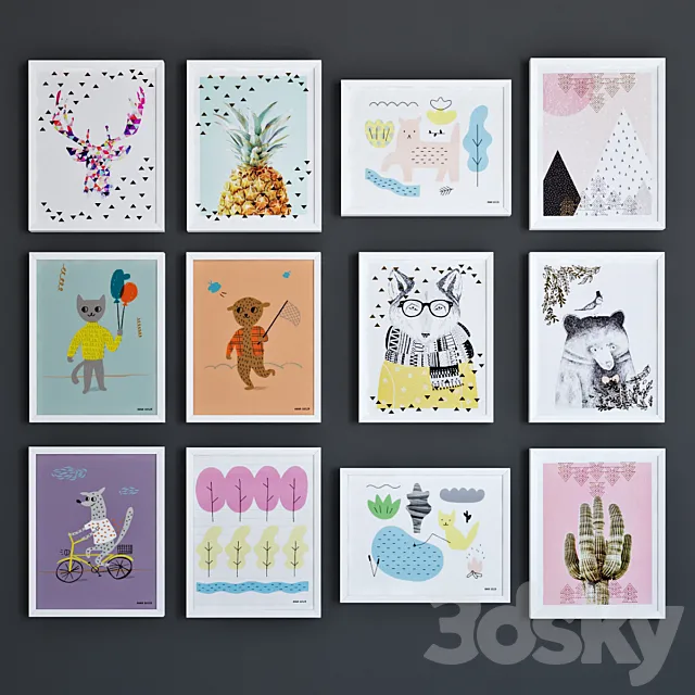 VOX Paintings set for kids 3DModel VOX Paintings set for kids 3DModel