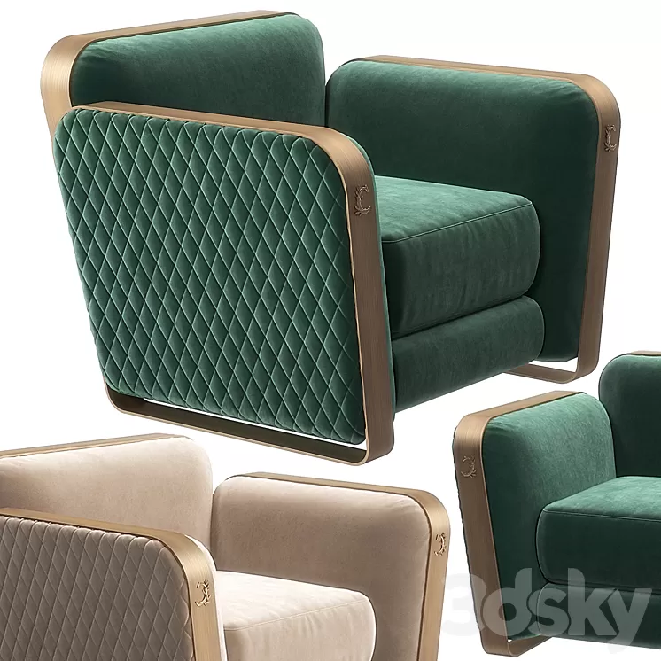 Voyage small armchair by Cantori 3D Model