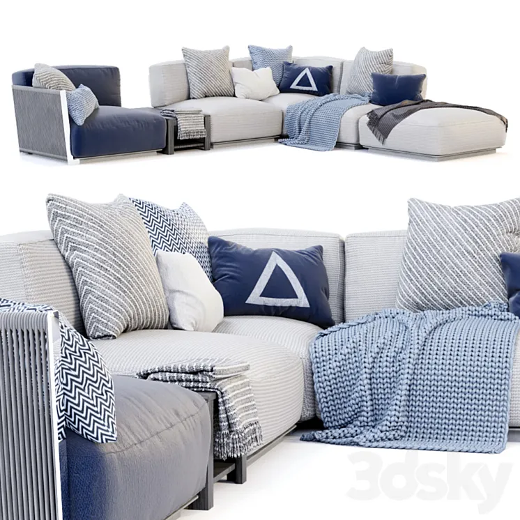 Vulcano Flexform Outdoor Sofa 5 3D Model Free Download Vulcano Flexform Outdoor Sofa 5 3D Model Free Download