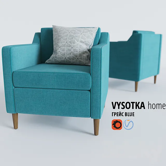 Vysotkahome – GRACE CHAIR BLUE 3DModel