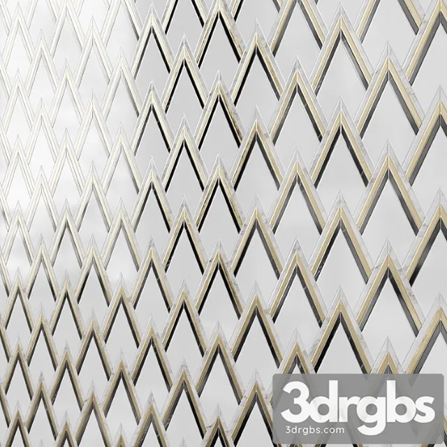 Vzag nero & brass mosaic tile by vanessa deleon 3D Model Download