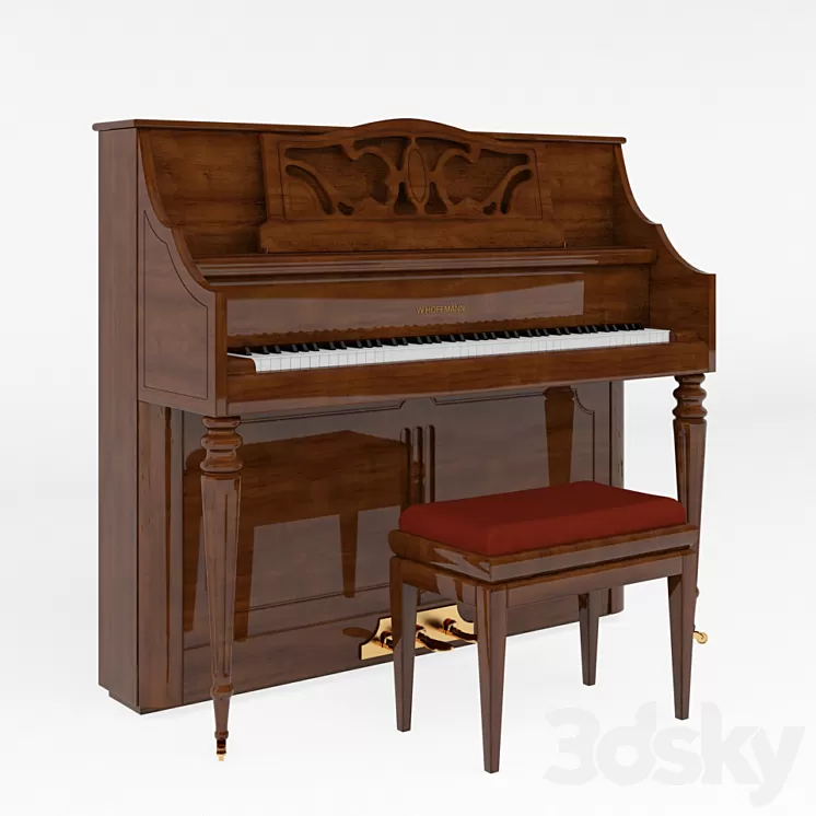 W.Hoffmann piano and piano stool Discacciatisrl 3D Model