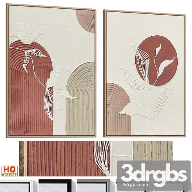 Wabi Sabi Relief Plaster Wall Art C 916 3D Model Download