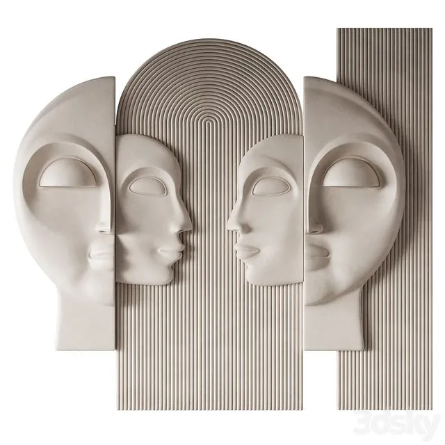 Wall 3D panel Faces v2 3D Model