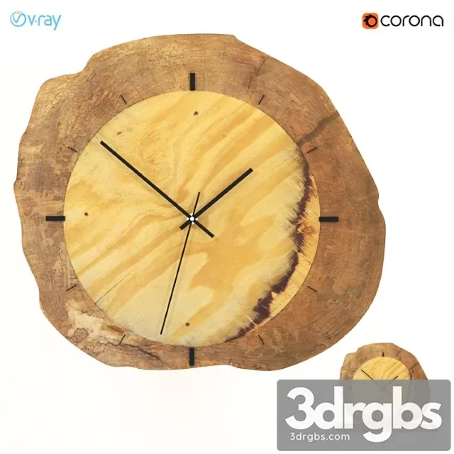 Wall and desk clocks from slab. 3D Model Download