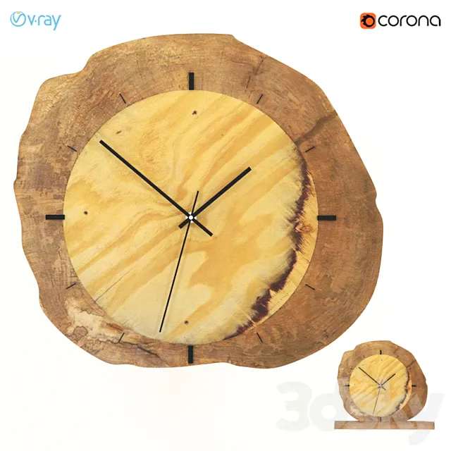 Wall and desk clocks from slab. 3DModel Wall and desk clocks from slab. 3DModel