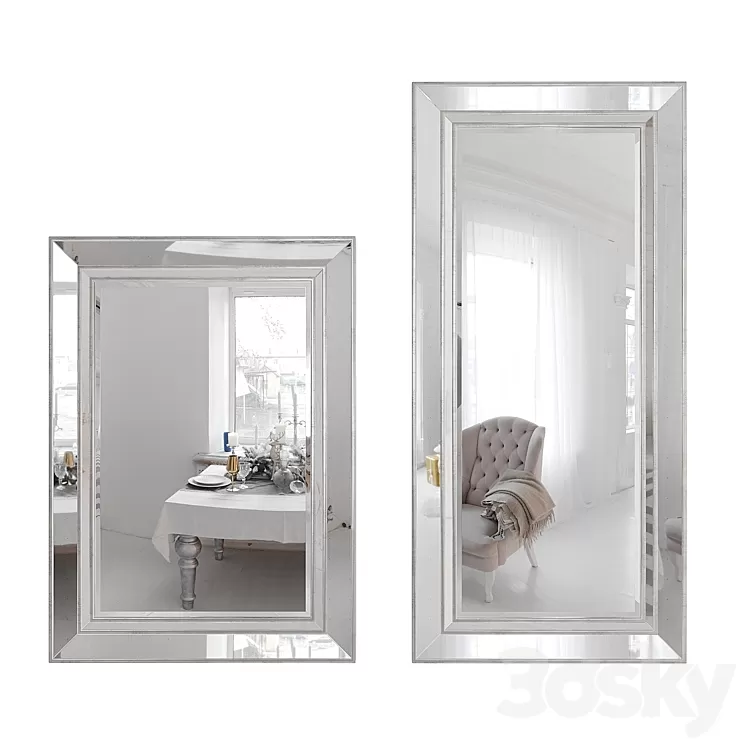 [3DSKY] Wall And Floor Mirror Marlena Antiqued Glass Frame Mirror By ...