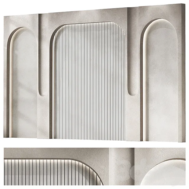 Wall arched decorative panels 3D Model Wall arched decorative panels 3D Model