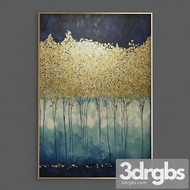 Wall Art Gold Painting 3D Model Download
