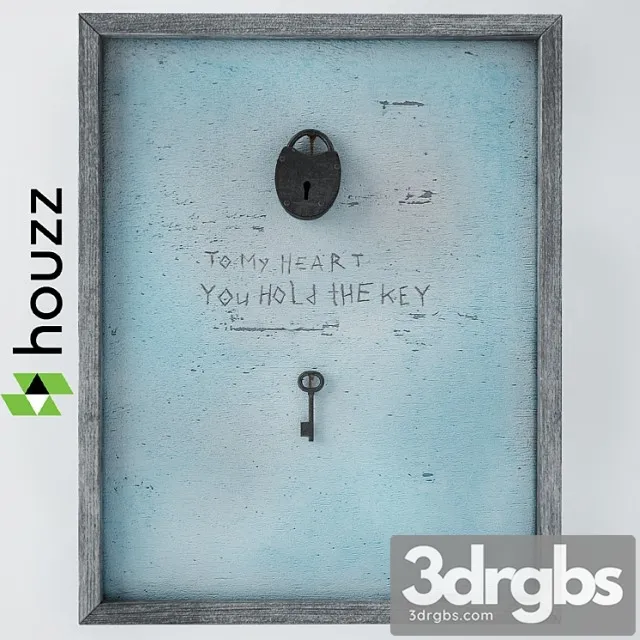 Wall Art Key To My Heart 3D Model Download