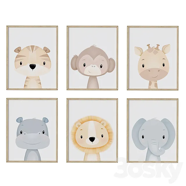 wall art. Set of nursery 03 3DModel