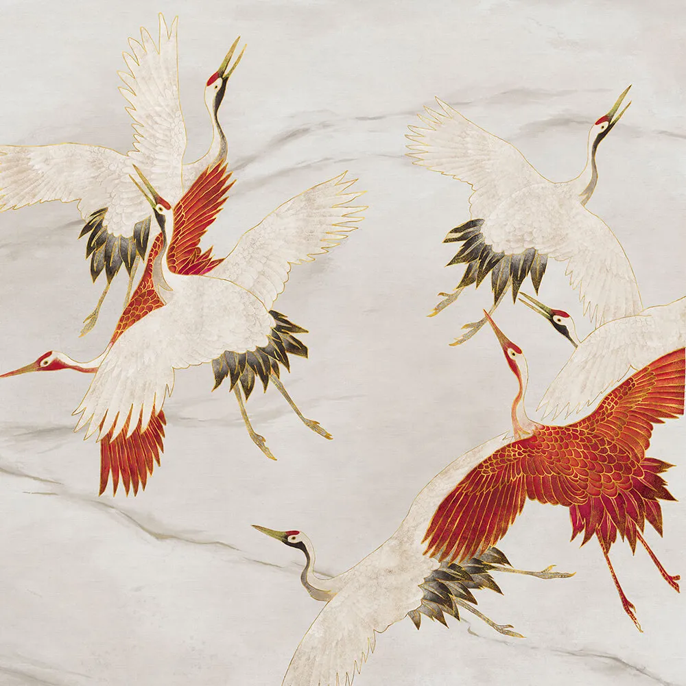 Wall Art – Wallpaper Creamy Tsuru 3D Model Wall Art – Wallpaper Creamy Tsuru 3D Model