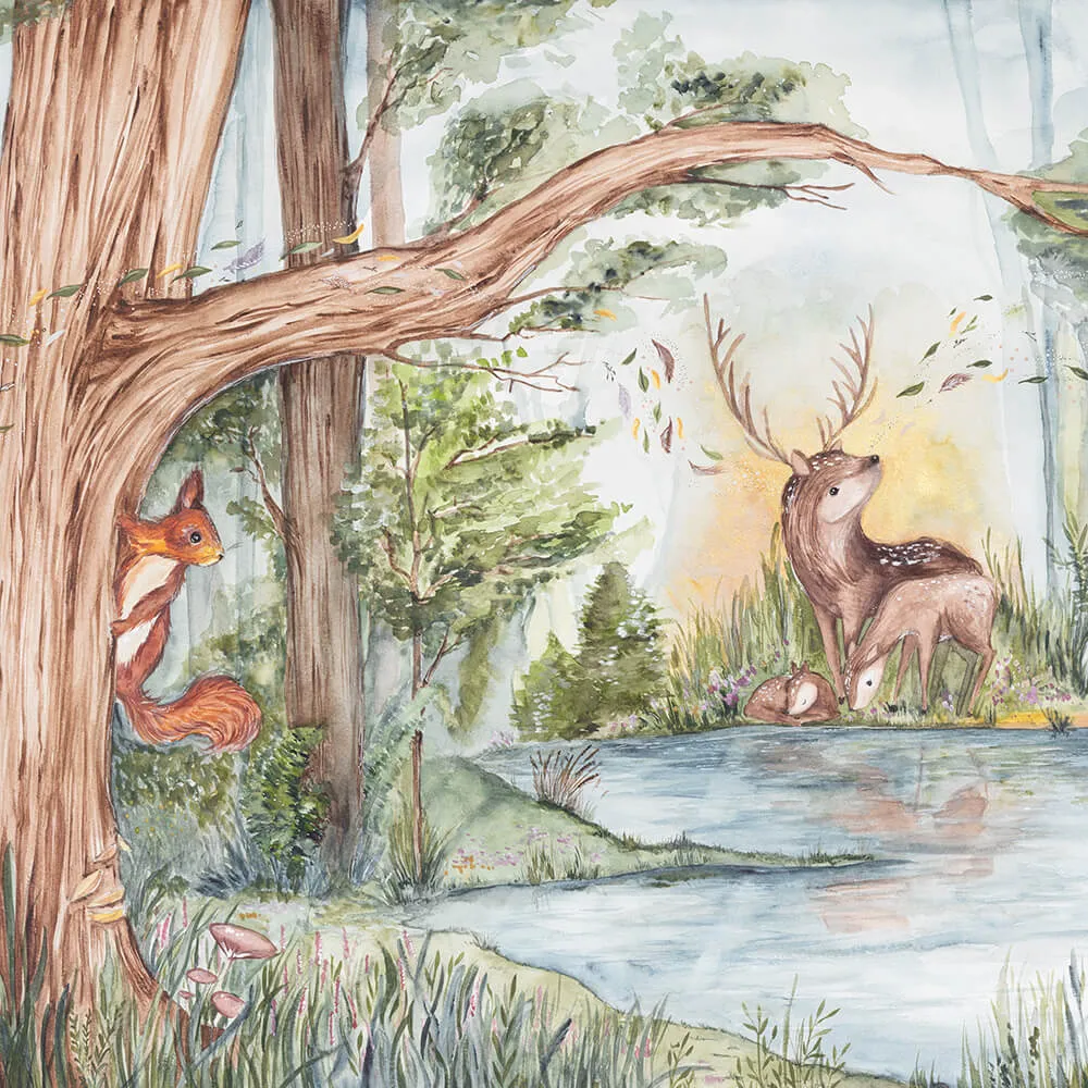 Wall Art – Wallpaper Deer Friends 3D Model Wall Art – Wallpaper Deer Friends 3D Model