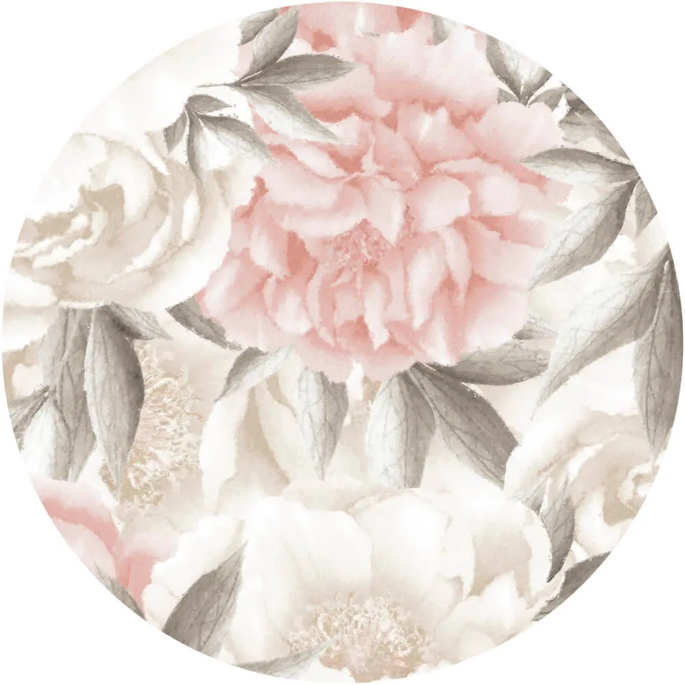 Wall Art – Wallpaper Peony Light Big round 3D Model