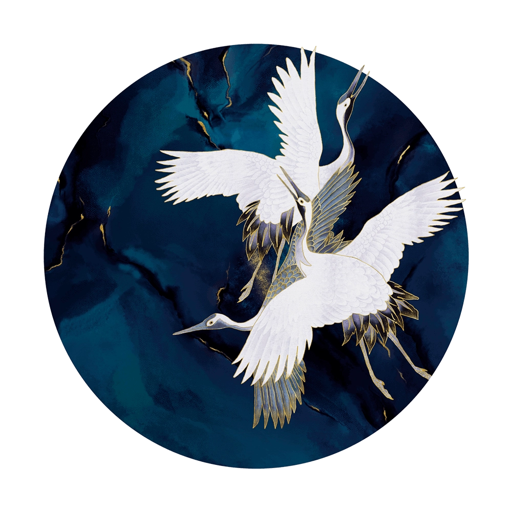 Wall Art – Wallpaper Royal Tsuru round 3D Model