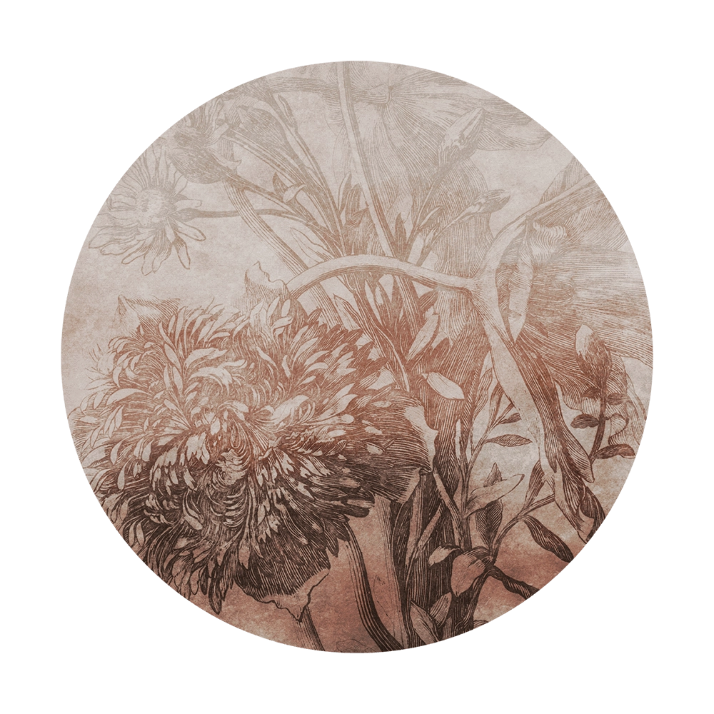 Wall Art – Wallpaper Rust Ombre Flower round 3D Model
