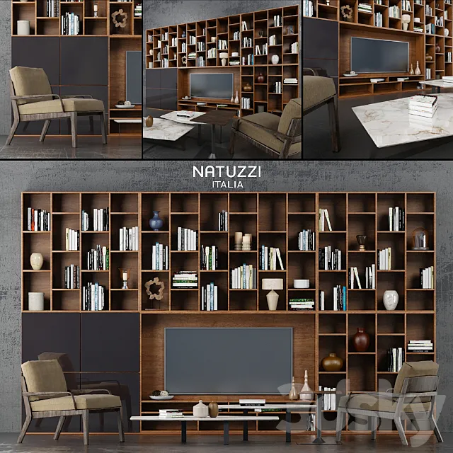 Wall + chairs Natuzzi 3DModel Wall + chairs Natuzzi 3DModel