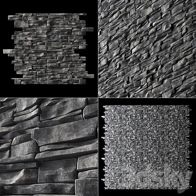 Wall clincer rock brick n3 _ Wall of rock clinker bricks 3DModel Wall clincer rock brick n3 _ Wall of rock clinker bricks 3DModel
