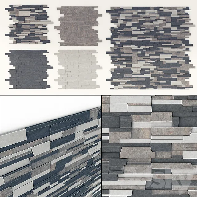 Wall Clincer rock panel n1 _ Wall clinker rock panel 3D Model Wall Clincer rock panel n1 _ Wall clinker rock panel 3D Model