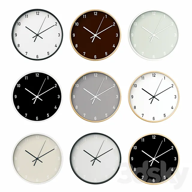 Wall clock 13 3D Model Wall clock 13 3D Model