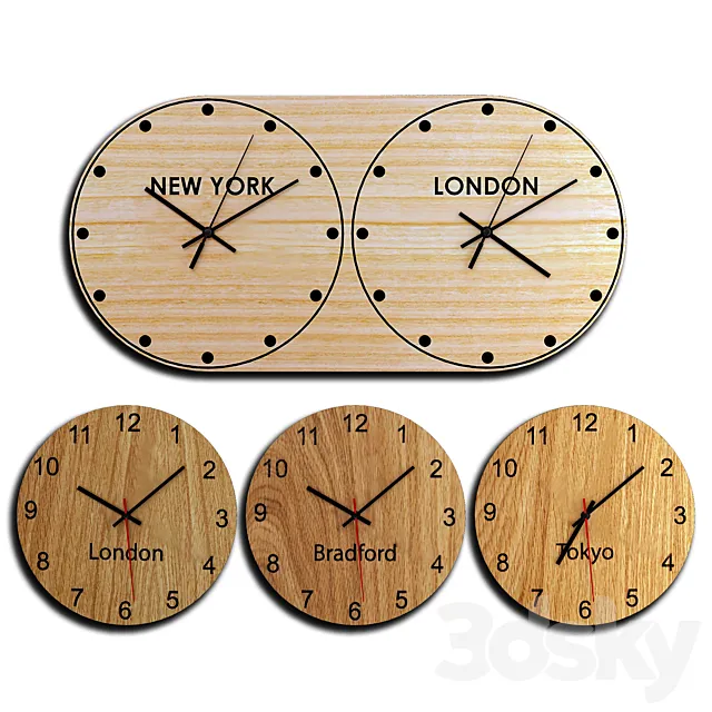 Wall clock 19 3D Model Wall clock 19 3D Model