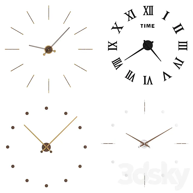 Wall clock collection 3D Model Wall clock collection 3D Model
