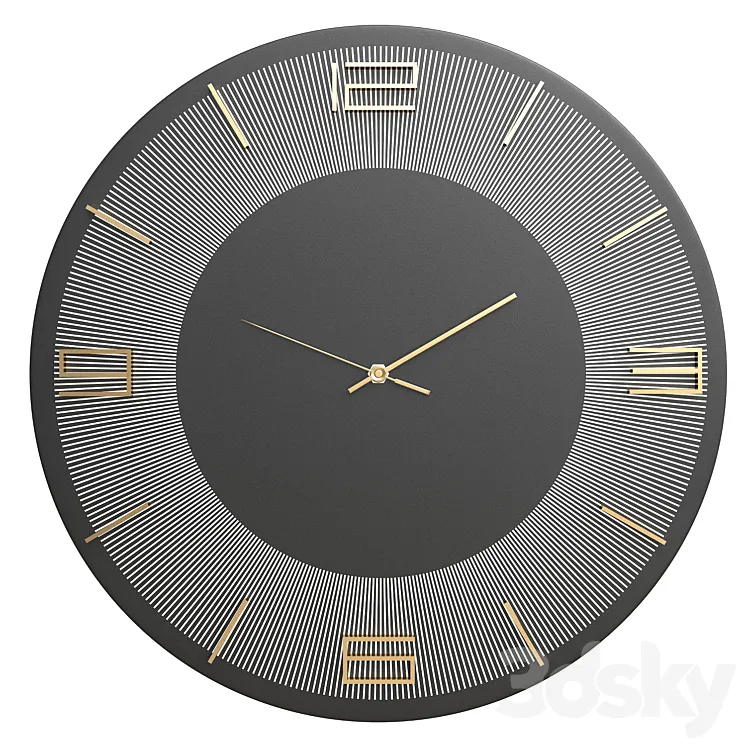 Wall clock Leonardo black 3D Model Free Download