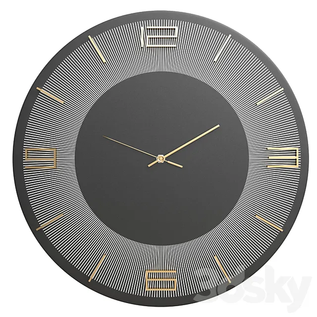 Wall clock Leonardo black 3D Model