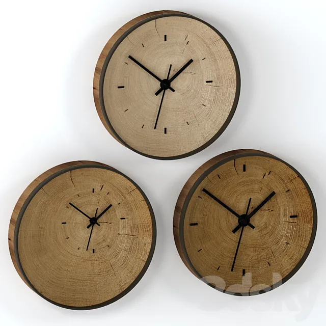 Wall clock made of slab. 3DModel Wall clock made of slab. 3DModel