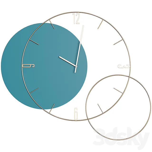 Wall Clock Modern Round Clock 3D Model