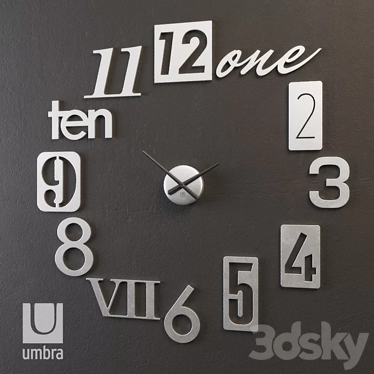 Wall clock Numbra 3D Model