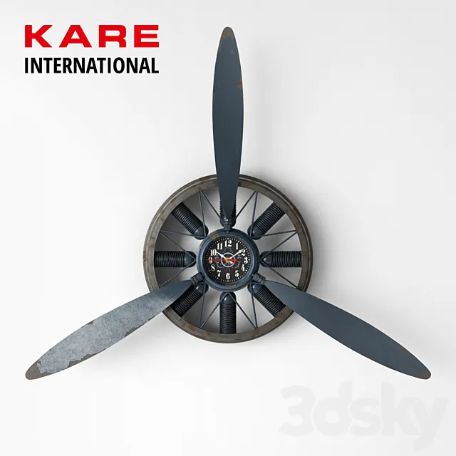 Wall Clock Propeller by KARE 3DModel Wall Clock Propeller by KARE 3DModel
