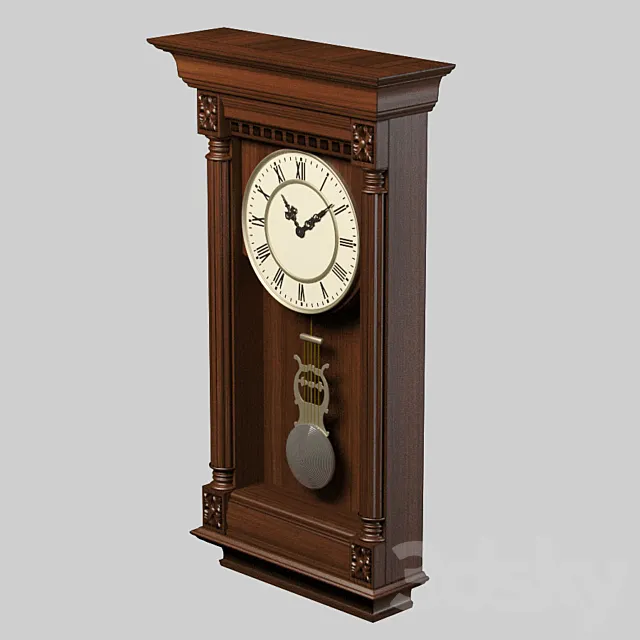 wall clock with pendulum 3DModel wall clock with pendulum 3DModel