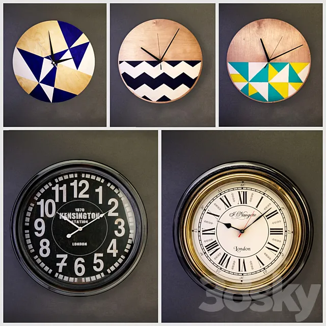 Wall clocks (collection number 4) 3DModel Wall clocks (collection number 4) 3DModel
