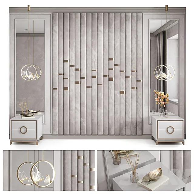 wall composition 02 bedroom 3D Model wall composition 02 bedroom 3D Model