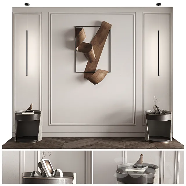 wall composition 04 bedroom 3D Model