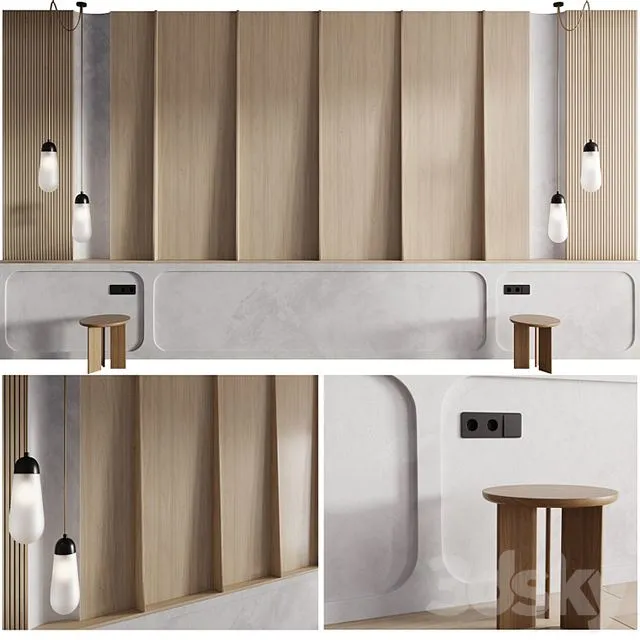 Wall composition Bedroom Headboard 002 3D Model Wall composition Bedroom Headboard 002 3D Model