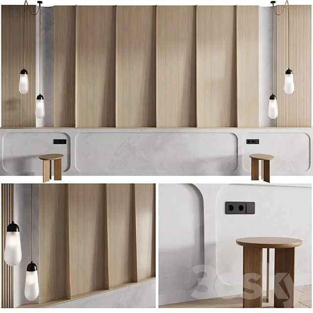 Wall composition Bedroom Headboard 002 3D Model Wall composition Bedroom Headboard 002 3D Model