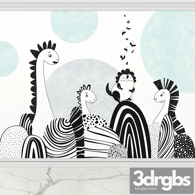 Wall Covering dino rino 20917 3D Model Download