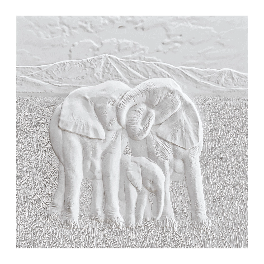 Wall deco – ELEPHANTS B-47 3D Model