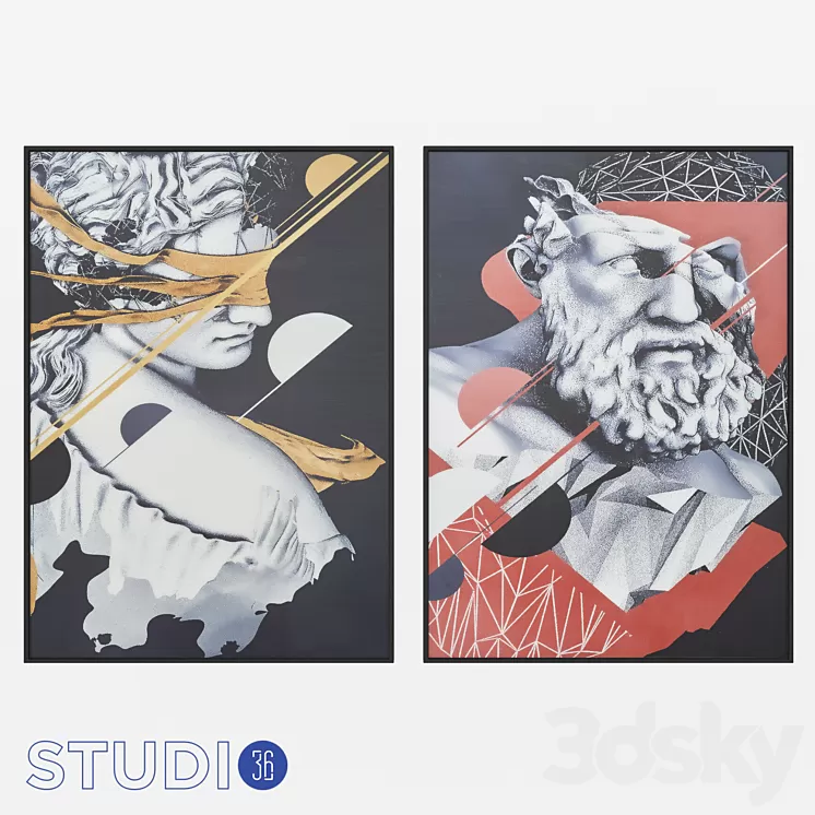 Wall decor Dialma Brown DB005393 and DB005395 from STUDIO36SHOP.RU 3D Model