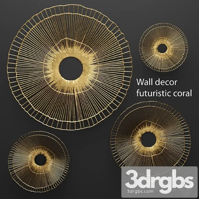 Wall Decor Futuristic Coral Panel Wall Decor 3D Model Download