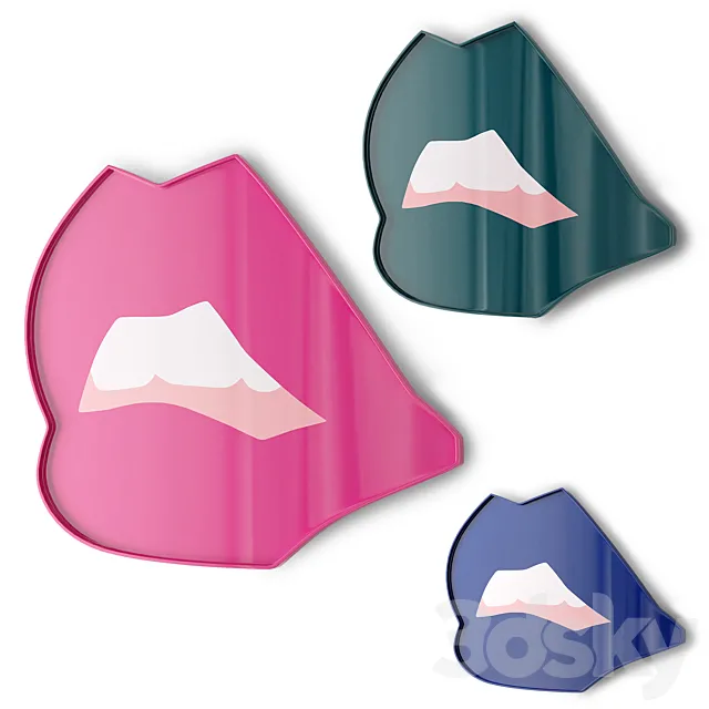 Wall decor Lip print by Angela Chrusciaki Blehm 3D Model