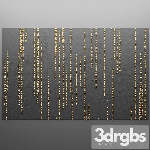 Wall decor Picture Gold Lux ​​Lukhuri Decor Matrix Inscription Letters 3D Model Download