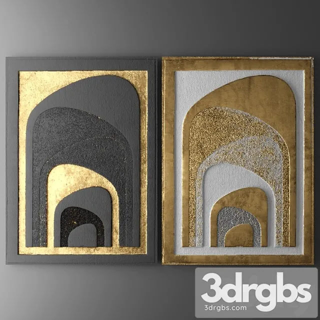 Wall Decor Picture Gold Luxury Lukhuri Decor Art Modern Art Abstraction 22 3D Model Download